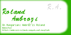 roland ambrozi business card